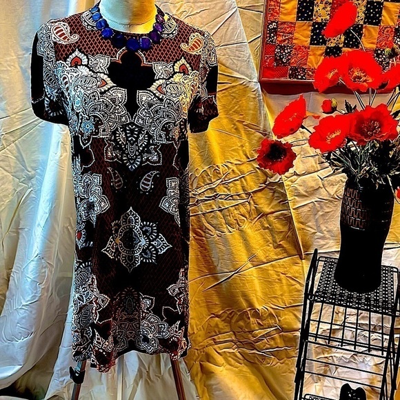 EXPRESS PAISLEY PRINT MIDI DRESS - Picture 5 of 5